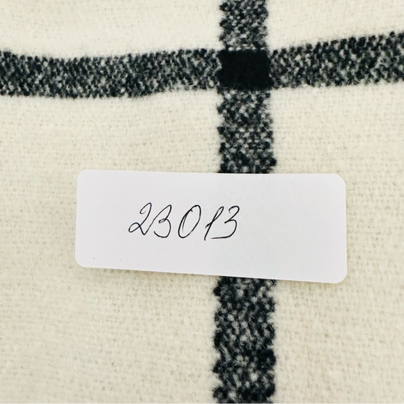 Marine Layer Liverpool Shawl Collar Coatigan Coat  L White Black Windowpane - Picture 9 of 9